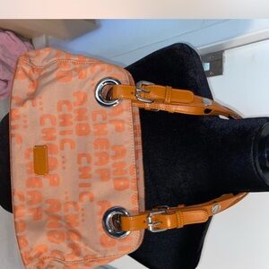 Moschino Orange and Tan Shoulder Bag